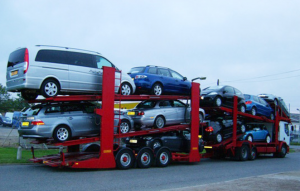 car carrier trailer in 3 layer